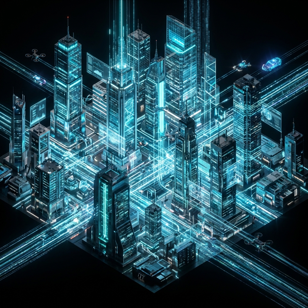 Futuristic digital architecture